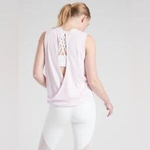 Athleta Jacquard Open Back Train Tank in Simply Lilac